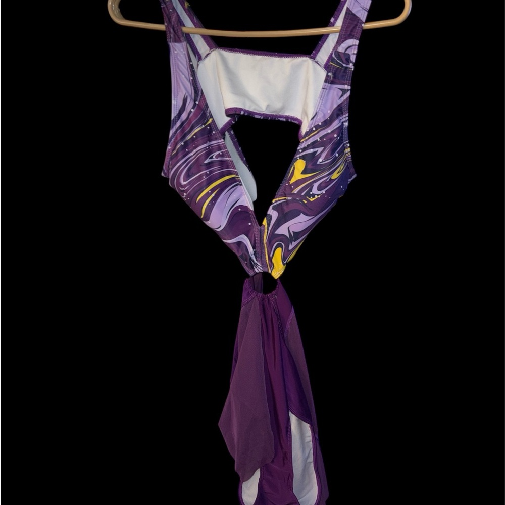 Purple Sarong Swim bikini Cover-Up with Intricate Detailing - Picture 3 of 3